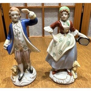 Vintage Pair Victorian Couple Figurines Made in Occupied Japan